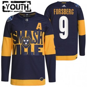 Nashville Predators Filip Forsberg 9 Adidas 2022 Stadium Series Authentic Shirt - Kinderen